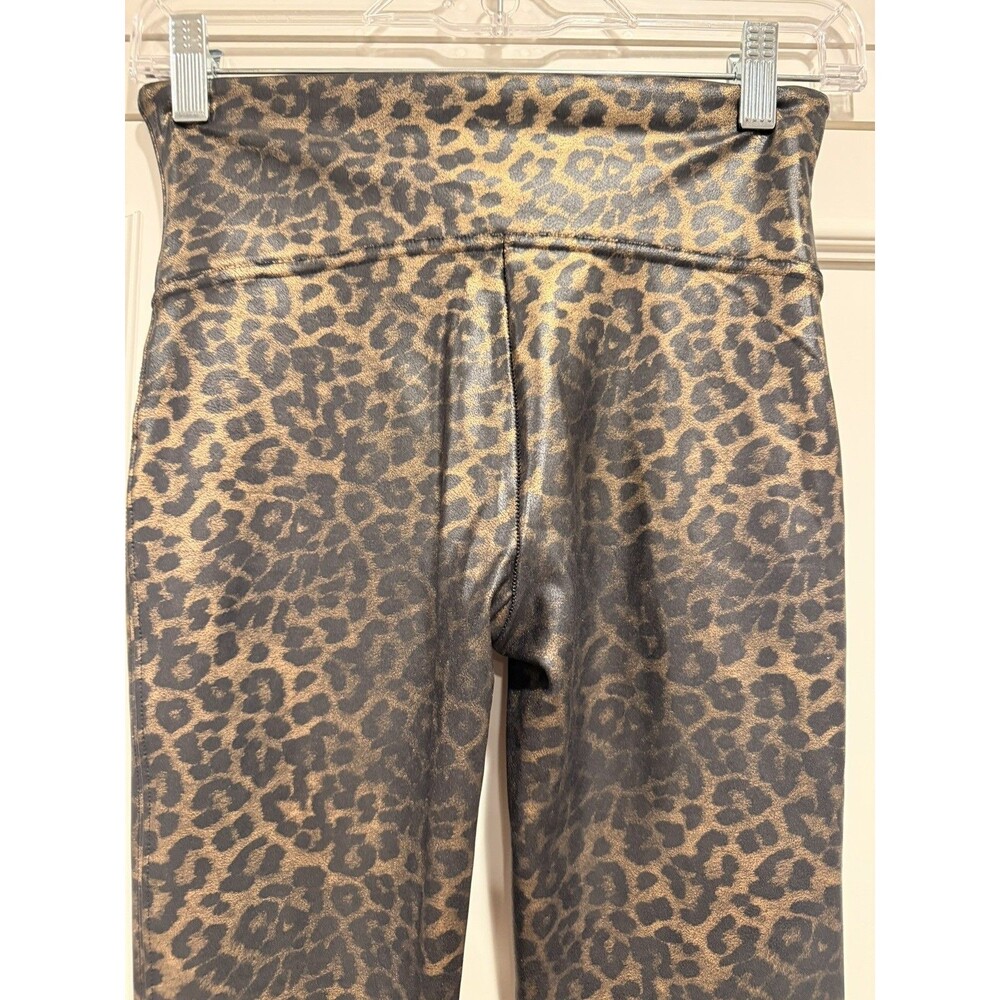 SPANX Faux Leather Leopard Shine Leggings Women’s Medium